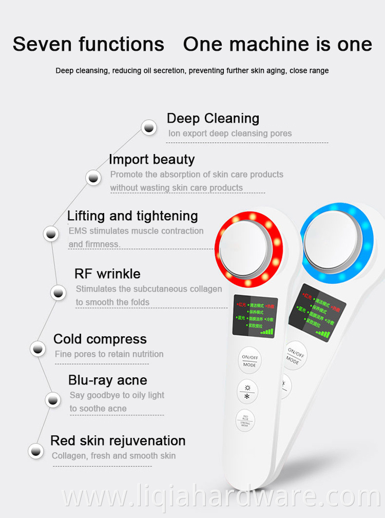 Skin care device beauty blue and red led light treatment facial beauty machine